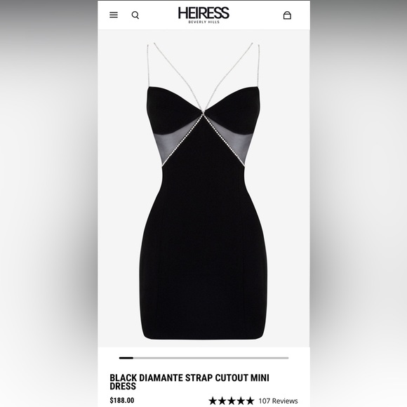 Heiress Beverly Hills | Dresses | New Heiress Beverly Hills Black Diamant Mini  Dress | Poshmark